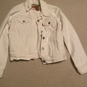LEVI WHITE JEAN JACKWT SIZE XS ONLY WORK A FEW TIMES